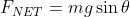 F_{NET}=mg\sin\theta