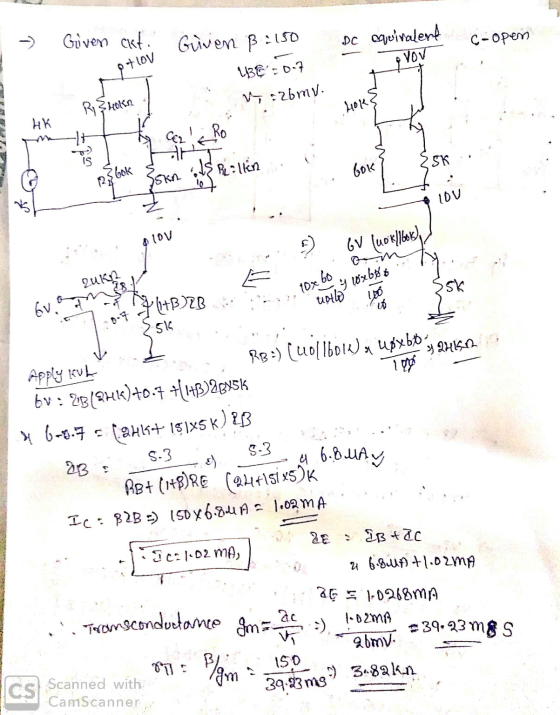 - DC quivalent You tlov UBE :0.7 V =z6mv. R, SHOKA Hok 4 le Ro 3skn 18 Reallen bok 123 3 bok lov lov 6V (upk/1605/ 24Kn 10x x