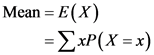 Mean E(X
-ΣΧΡ(Χ= )