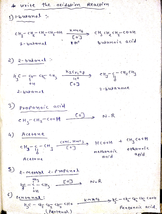 & write the oxidation Reaction 11 - butanol: сн.- сн, - сн,-си-оп I-butanol км494 ч си «нси, со си. Log & Ht butanoic acid ет