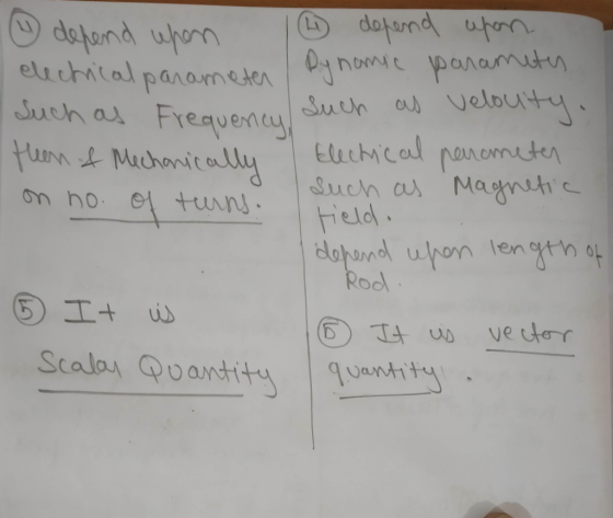 10 defend when 14 depend upon electrical parameter Dynamic parametes such as Frequency such as velouty. teen of Mechanically