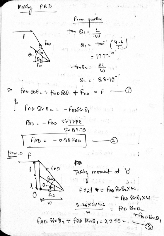 making FBD from question tam 0,= L CL FAD 0,= tem (4:45 FBD O2 77.73 tom O2 = 21 O.: 88.79 FAD (SO2 + FBD GSO, & fer af so &