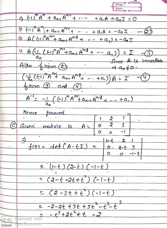STAR WAR Page : Date : A Ang a + GJ A + anul A + --- ta, A + loI = 0 → CIA it any Art taiA = -lo I D ACHIA & and ta) 2-le