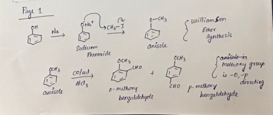 Page 1 O-CH3 3-I Williamson Ether nthesis anisole Sodium Phenoxide OCH 3 OCH 3 canisole in methoxy group сно colul Aldiz - رج
