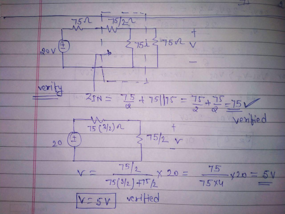 752 175/21 2 512 750 V ZIN 75 + 751175 - 75+ I = 75 verified + 75 (3/2). 75 420 - 5V 75/2 75(3/2) +7512 V-5v I veritied ver 7
