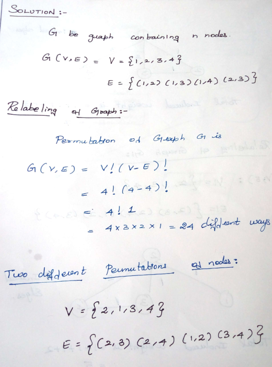 SOLUTION : G be guaph con baining n nodes ,343 4! 4-4 匕