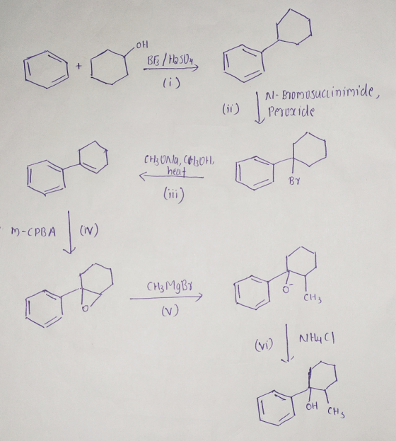 BE / H2 504 (i) IN-BOM USUclinimide, I peroxide CH3 ONIA, CULOH heat М-СРВА CH3 Nity C () Cs