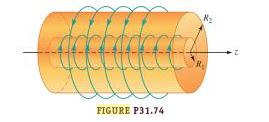 Two long coaxial solenoids each carry current I bu