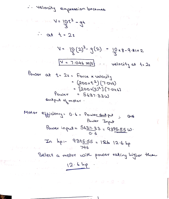 - velocity expression becomes vs 1979-ge non v=10t² :. at t=2s ve 10(2):- 9(2) 10*8 10x8-9.81*2 -9.8142 IV - 7.046 misli velo