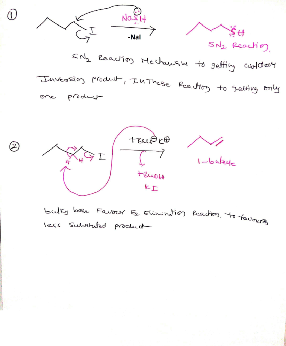Nagi - Nal > SH SN₂ SN2 Reaction, Mechanism to getting older Reaction Inversion product In These Reaction to getting only one
