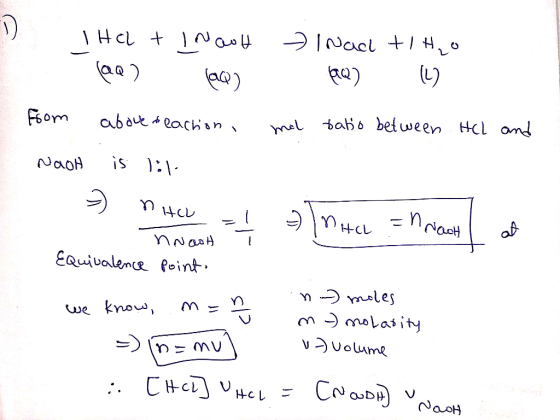 IHL t inault » Inach tito face) (AQ) Face (1 from above reaction, mal batio between HCl and T HCL nach I t NaOH is 1:1 - nHCl