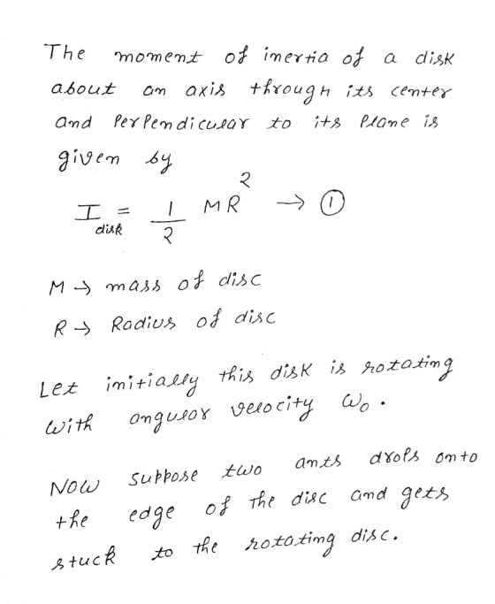 The moment of inertia of a disk about an axis through its center and perpendicular to its plane is 911 ет 64 г disk ? My mass