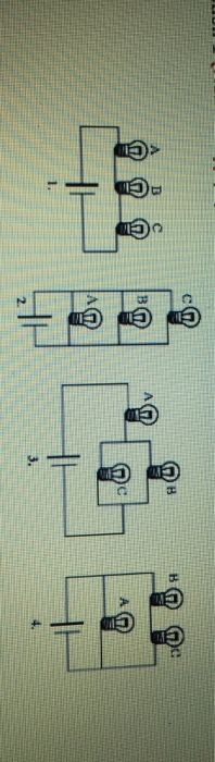 (A) For circuit 2 above, rank the bulbs in order o