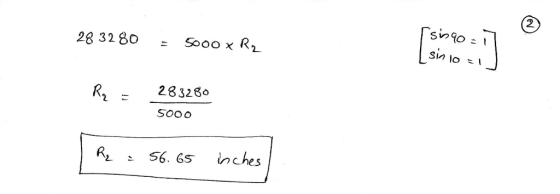 2 28 3280 = Sooo x R2 Sin lo 28326o SOOo 56. 6S nches