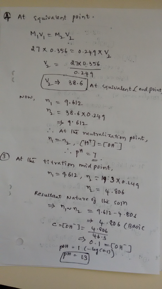 ④ At sa uivalent point. 38.6 0.24 g 1 612 At Ike reutnalitetim point At lur ti trati m mid point, 13