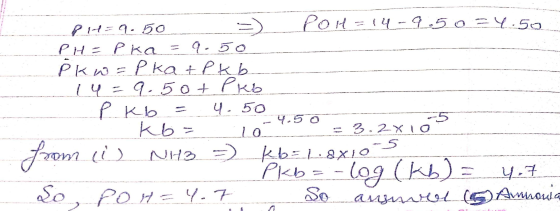 ен. 50 =) Рон = (-.5o= Ч.50 PH = Рka = a. Бо РК = Рka + PKb 1 ч. Ч. 50+ PKb PKb = ч. 50 I kb= lo () NH2 - kb= 1.8xio - P<b= -