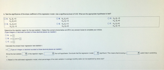 b. Test the significance of the slope coefficient of the regression model. Use a significance level of 0.06. What are the app