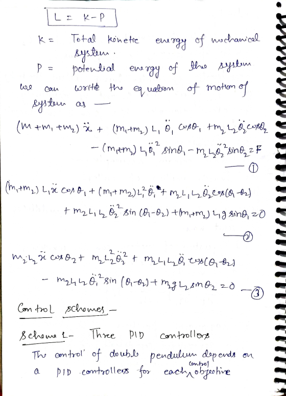 LE K-P k= energy a = system we can Total könetic of mechanical system. potential energy of the write the uation of motion of