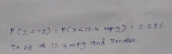 P (z <^2) = P(x412.4 mag) = 2.28%. To be at 12-4 meg and smaller PCZ-2 sampg and