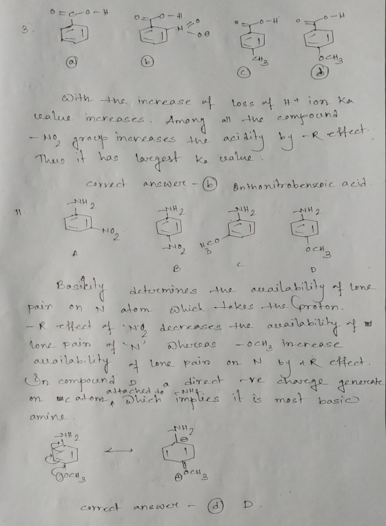 occo-H + H OH o 3. with the increase of realue increases. Among Nog group increases the loss of that ion ka all the compound