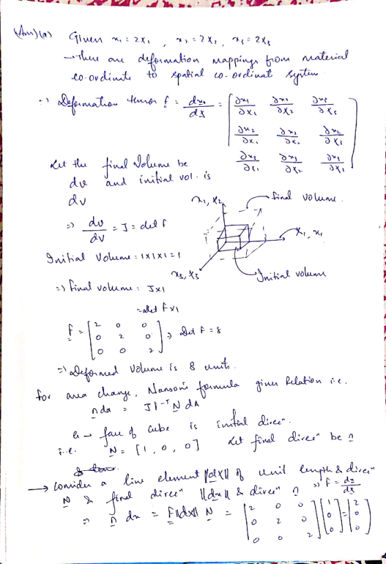 Giuen mi : 2x ^,:2X, 243 there on deformation mappings from material - co-ordinate to spatial co-ordinat systems -- Deformati