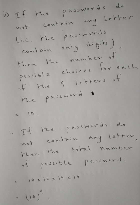 li> If the do pass sswords not contain any letter lie. the contain digits) then the number of possible choices for each of th