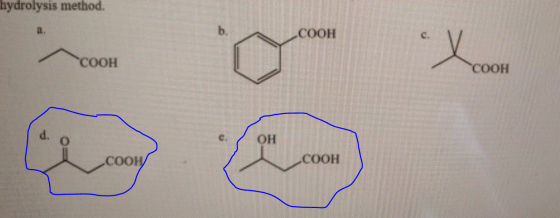 hydrolysis method. COOH COOH COOH ОН COOH COOH
