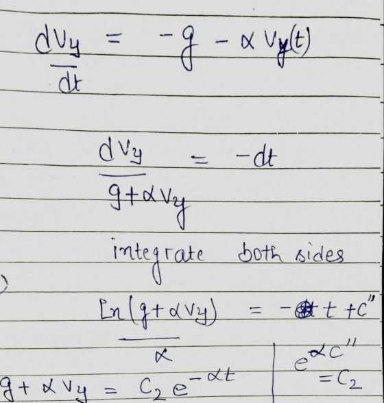 dvy 1 -dt both sides ate Inlj+avy) t tc tt tVyC2e +