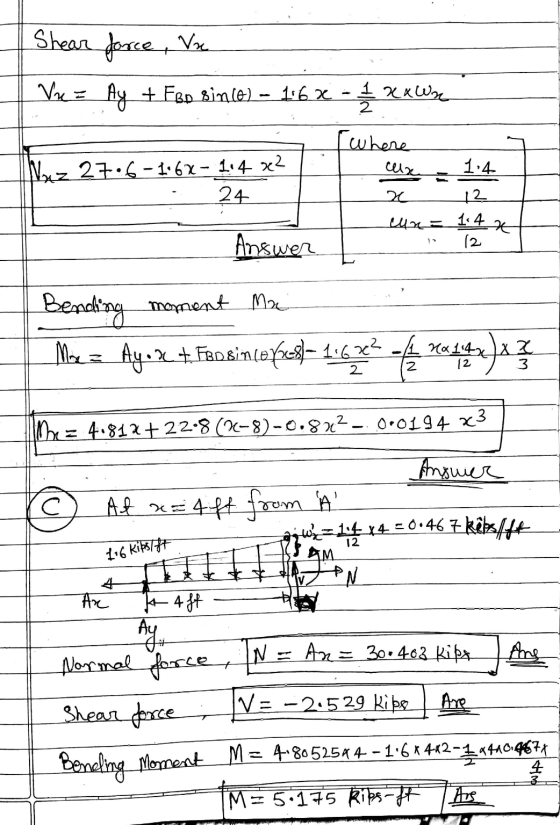 Shear force, Vre Vez Ay + FBp since) – 1622 - xxles (where их, 1:4. Nacz 27.6-1.6*- 114 x2 24 ac 12 4422= 1:4 Answer EX 12 Be