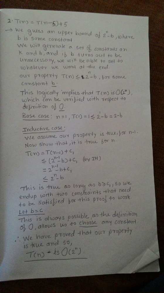 → We guss an upper bound 0,2-b/ohne b is some consta We voill gemenole a set conslamts on k amd b and i b tusns oul to be unn
