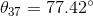\theta_{37} =77.42^{\circ}