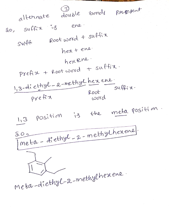4 present alternate double bonds So, suffin is ene. Surffi Root word & suffin heat ene. hertene. Prefin + Root word + suffix.