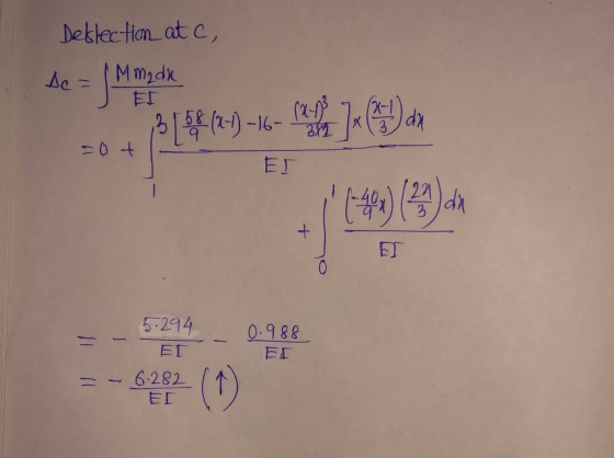 Deflection atc, Ae = 1 M made 3 [ 5P (2-1) -16- (2-13 x ( 3X2 dal -ot ЕЛ (-40%) 22 3 + ET 0 0 0.988 5 294 ΕΓ 6.282 ΕΓ (1)