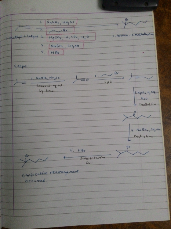 -theth Na NH₃, NH₃ (11 Br a e 3. Hoy, Hq Soy, H, 4. Nabtu, CH₂OH 5. H Br 2-bromo-2-methylheptans I stepe 1. NaNH, NH₃ (4) Rem
