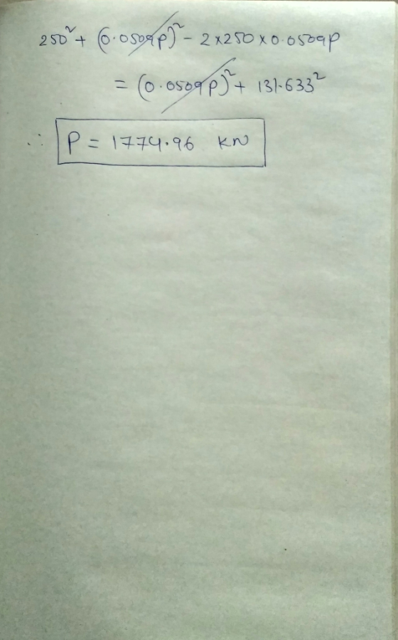 250+ Co. osoap) – 2x250 x0.osoap = (0.0509 p) + 131-633² IP=1774.96 KN