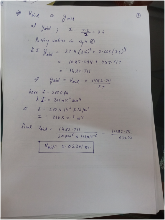 पा » Virid a y mid e at Yaid ; x = 72 = 3.6 Putting values in egn ② £ I Gonid - 22.4 (366)3 + 2.665/3-6) = 1045.094 + 447.6/7