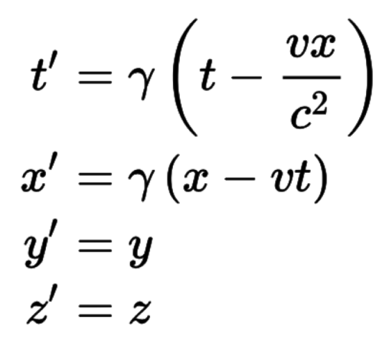 t=γ(t-c ) U90 γlt a γ (z-vt)