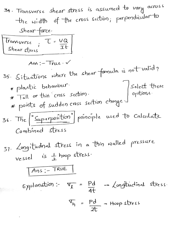 across 34. Transverse shear stress is assumed to vary the width of the cross section; perpendicular to Shear force Transverse
