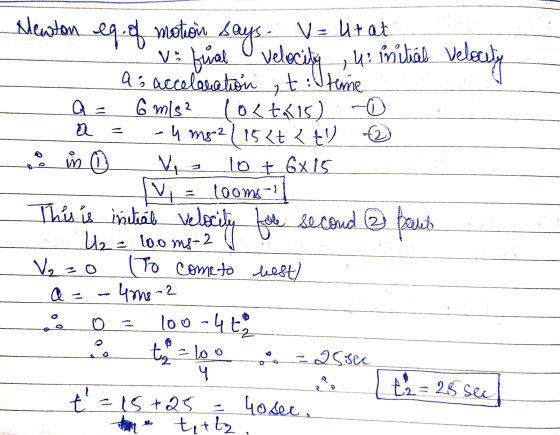 V 2 a = a Newton 69.0 motion says. Va ut at v: fal velocity , u: initial velocity as accelanation at time 6 m/s² loctais) to