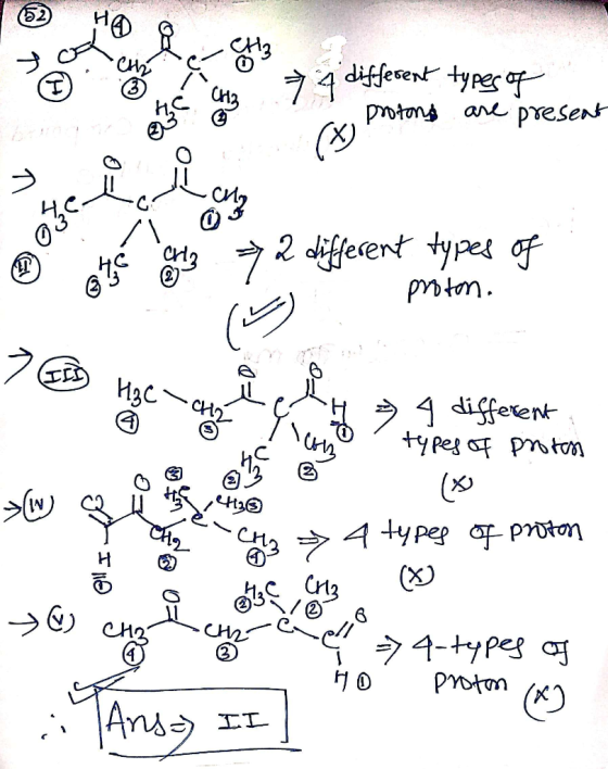 the CH 7 A different typer protons are present berage * te vertete => 2 different types of - proton. Hoca a 1 9 different +9P