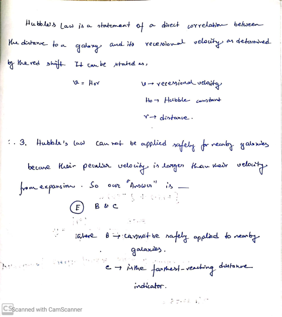 ALL Hubbles law is a statement of a direct correlation between velouty as determined me di istance to a I by the red shift.