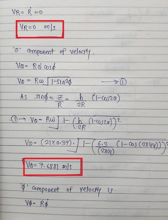 V/R = R=0 VR=0 m/s component of velocity Vo= Ro caso Vo = Rw fl-s1020 As sind=za b (1-60520) R 2R 0 vo- RW 1- (shop (1-60/20)
