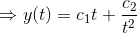 \Rightarrow y(t)=c_1t+\frac{c_2}{t^2}