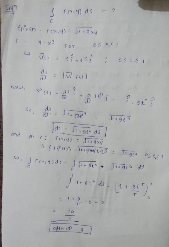 Soln f (x14) ds - ? า с eliven & CH, 4) Por +(2,4)= Jo+gxy 4:23 os nel VEL tite 3 Otsi ds - 10 (al now, ř (t) di p. 3² + 3t s