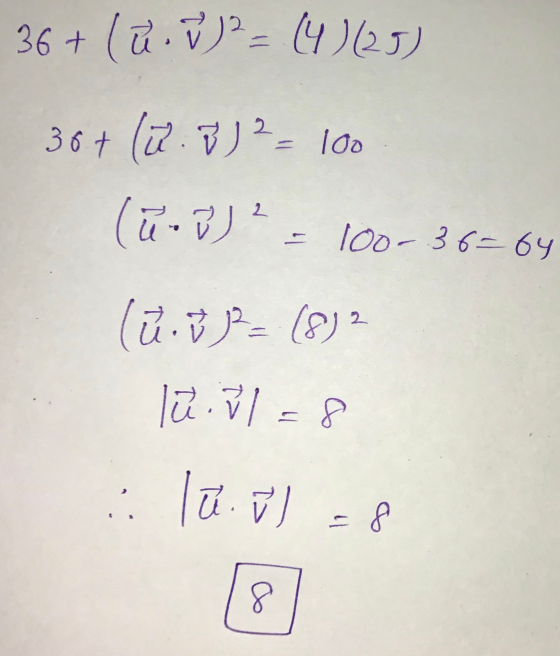36+ (u. 1)2 = (4) (25) 367 (Q.82 100 2 - 10o-36=64 lū. 39 (8) 2 le il 8 lu. il = 8 8