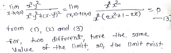 22 17(x-42/2 =lim 13 Lilim sc?y? X-1190) x²y²+(8-4) 2 (2,2)-110,0) 2 (20²+1-20) - from (1), (2) and (3) 1 for two different,