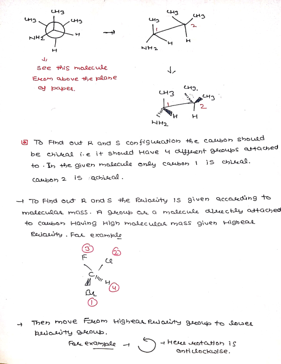UH3 CH3 chat His H un NH NH2 see this molecule Elcom above the plane of paper. CHg. 1H3 2013 HH2 a To Find out B and S config