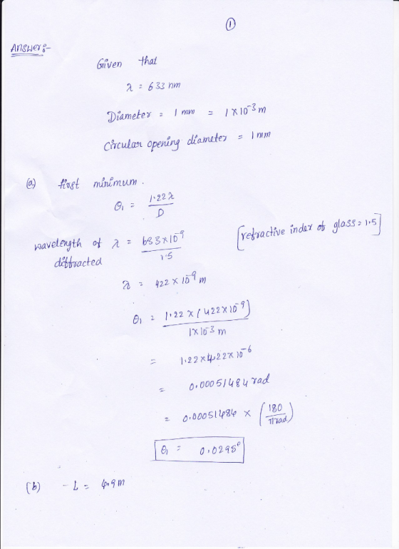 AnsHer Given thal wavelength 아 λ z b3 31109 Ix l63m 2222x106 0.000 5148 ad 6 00245
