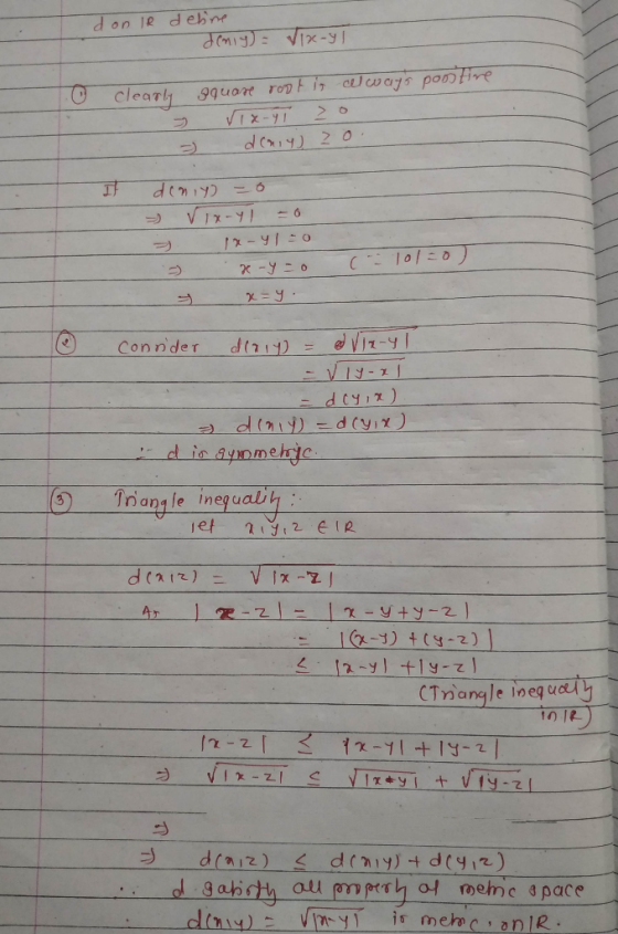 don IR deline deniy) = Vix-yl O clearly y qquare root is celways pontin rix-ył zo dowy) 20 It deniyo =0 Vixryl = 0 - 1x-410 x