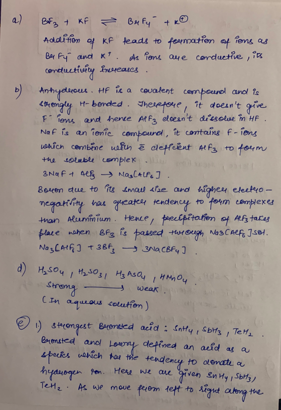 a) Bitz + KF ² Buty +60 Addition of KF leads to formation of ions as Bu fy and kt. As ions are conductive, its conductivity i